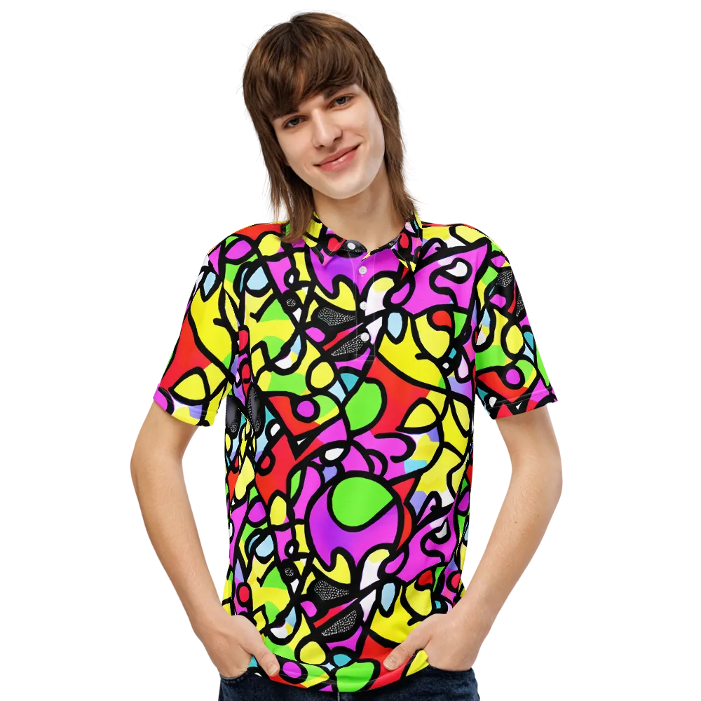 Vivid Serenade on Men's Slim Fit Polo Shirt — Front