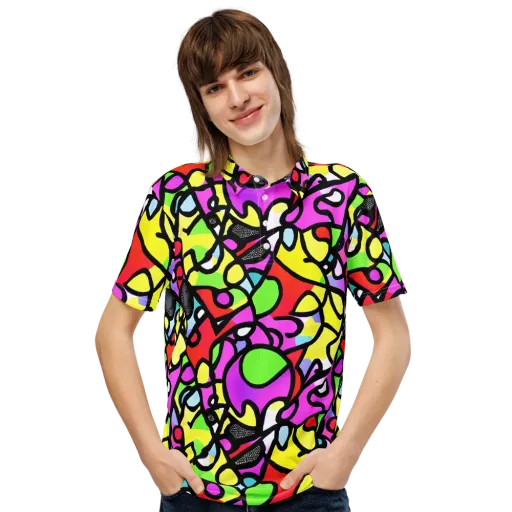 Vivid Serenade on a Men's Slim Fit Polo Shirt