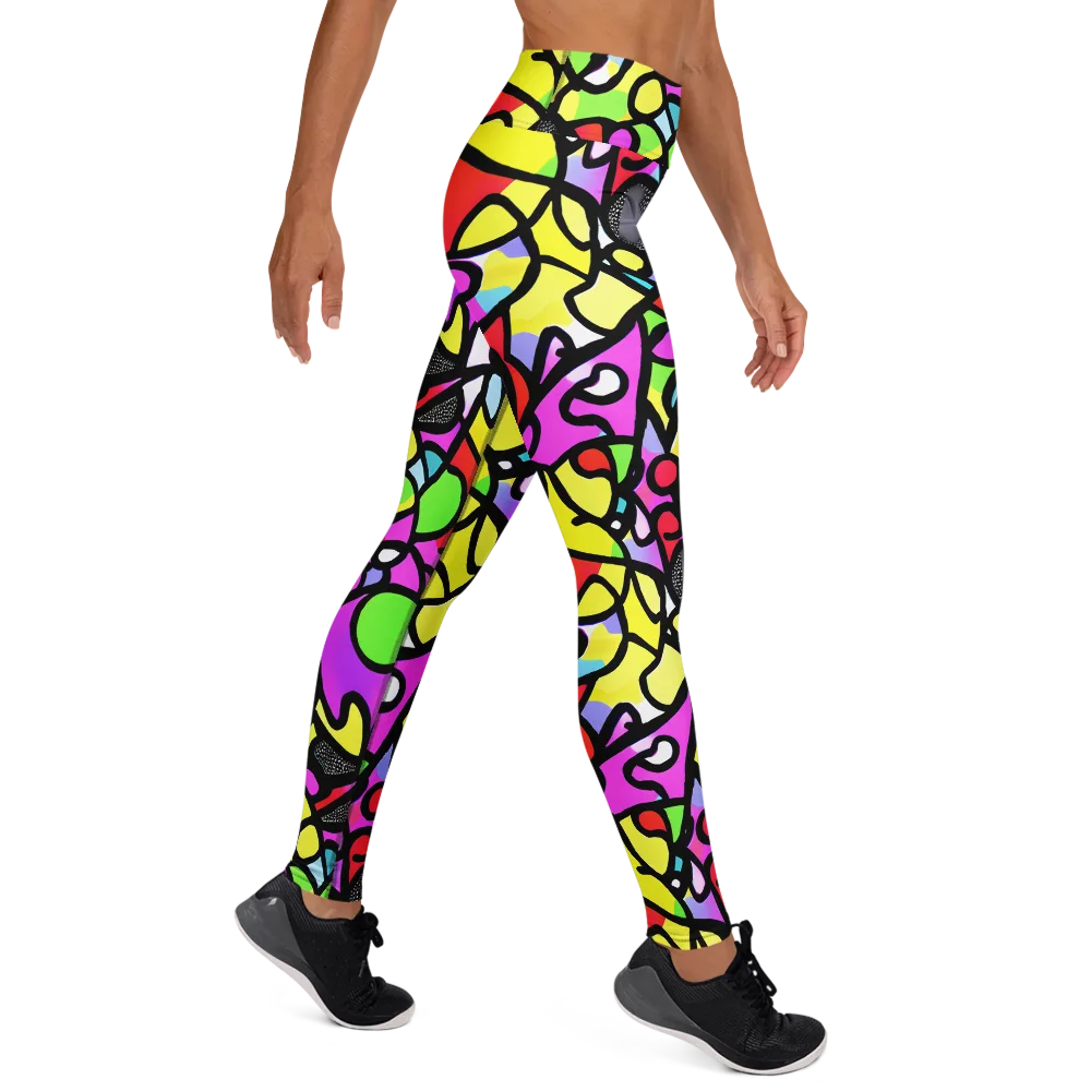 Vivid Serenade on Yoga Leggings — Right