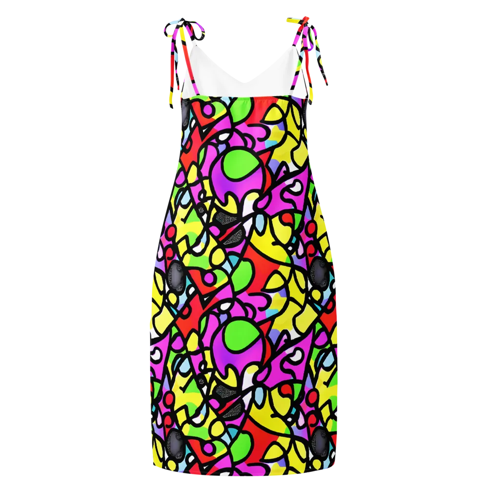 Vivid Serenade on Slip Dress — Back