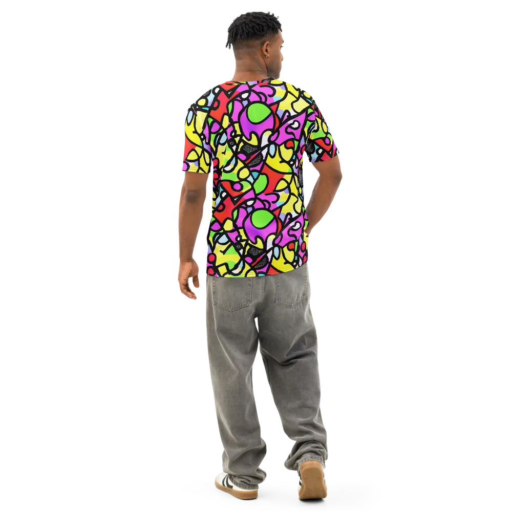 Vivid Serenade on Men's Cotton Crew Neck T-Shirt — Back