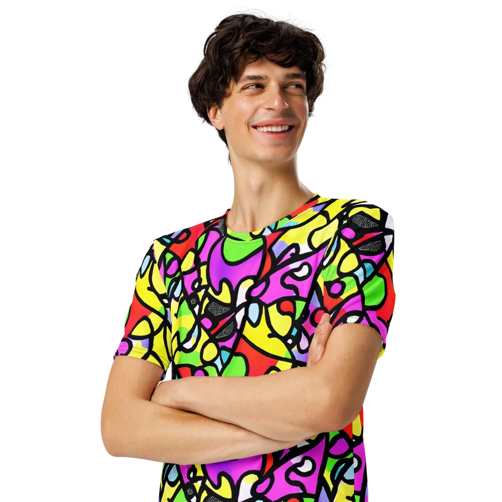 Vivid Serenade on Men's Crew Neck T-Shirt — Left Front