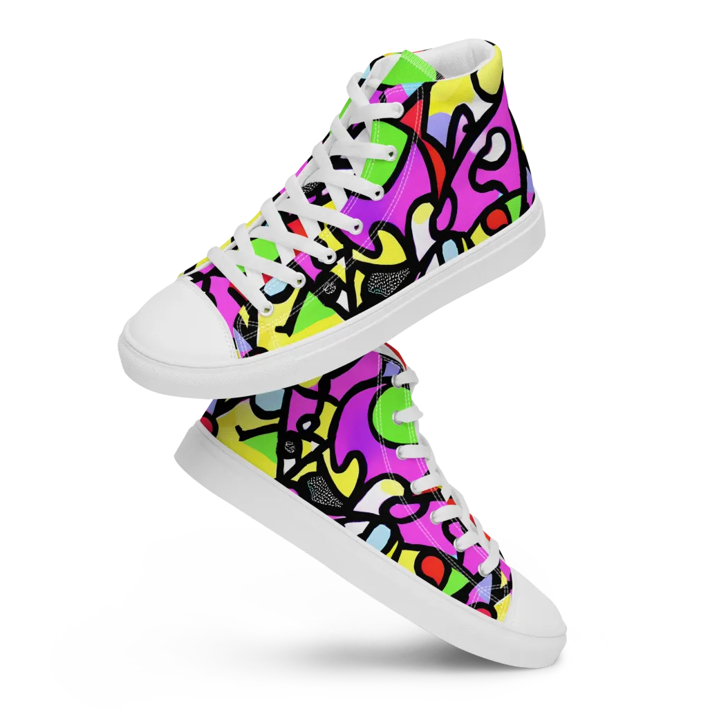 Vivid Serenade on Men's High Top Canvas Shoes — Front