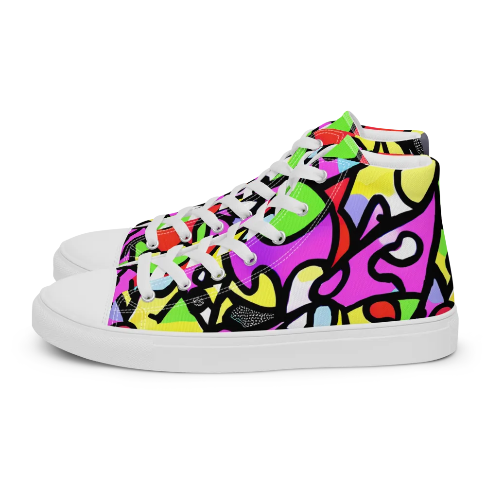 Vivid Serenade on Women's High Top Canvas Shoes — Left