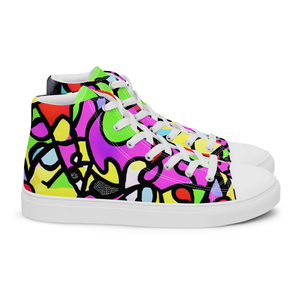 Vivid Serenade on Women's High Top Canvas Shoes — Right