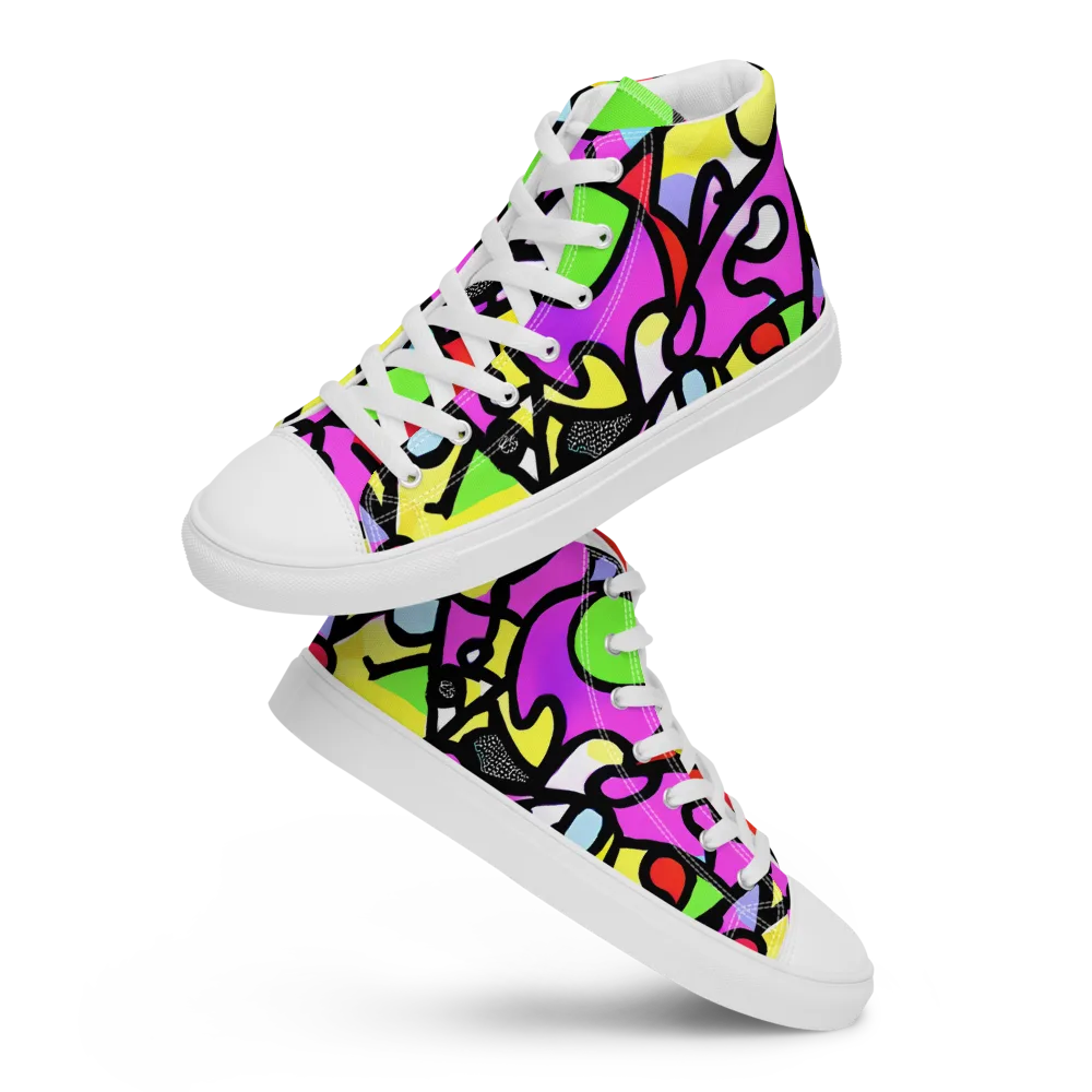 Vivid Serenade on Women's High Top Canvas Shoes — Front