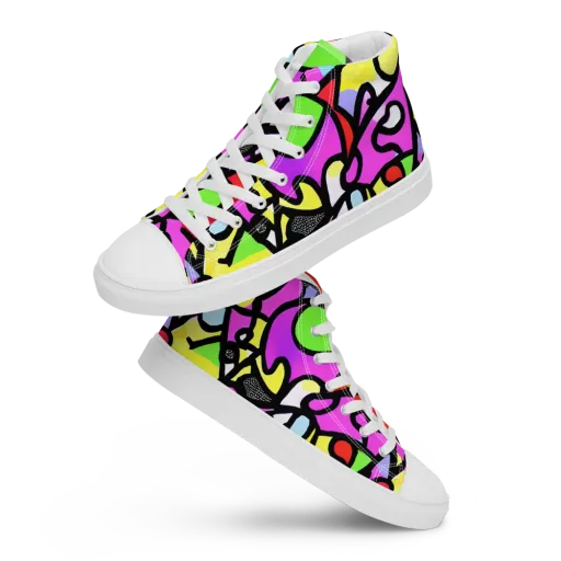 Vivid Serenade on a Women's High Top Canvas Shoes