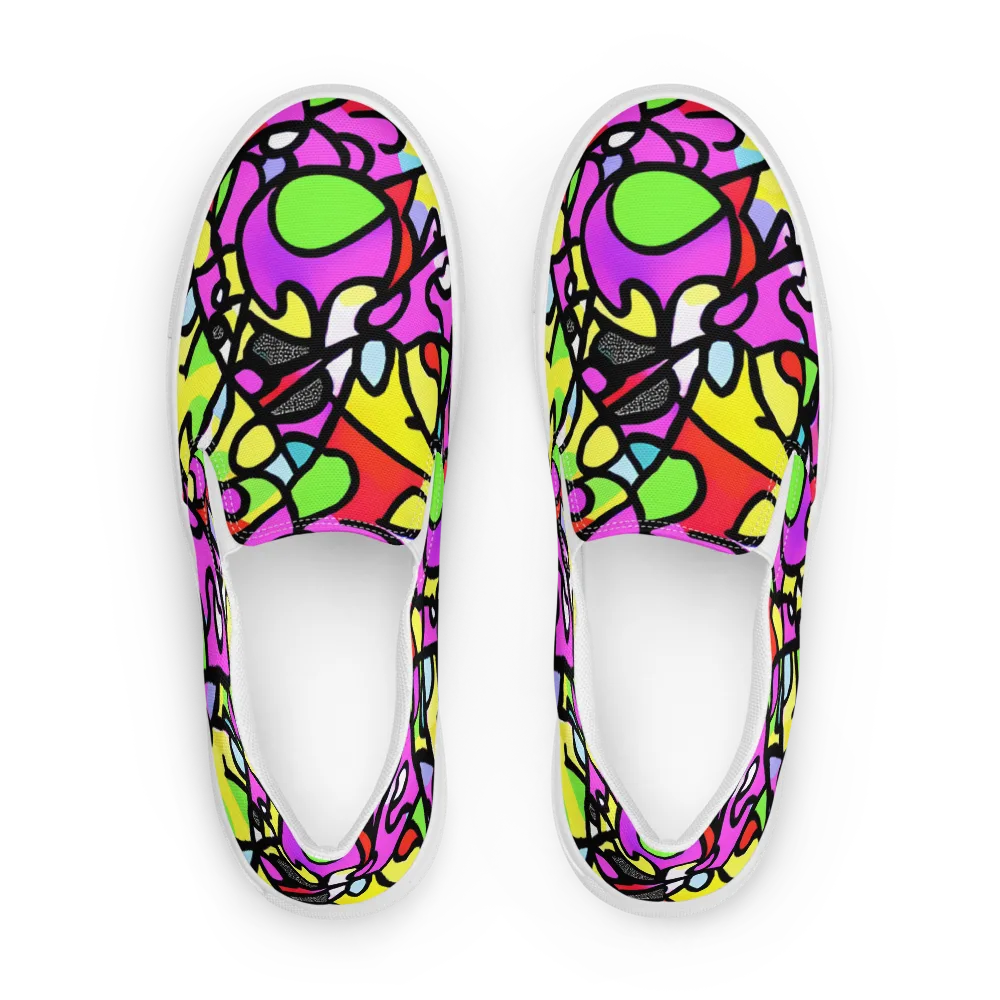 Vivid Serenade on Men's Slip-On Canvas Shoes — Front