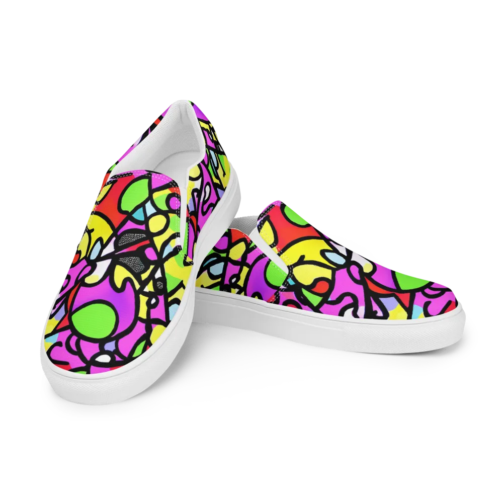 Vivid Serenade on Men's Slip-On Canvas Shoes — Left Front
