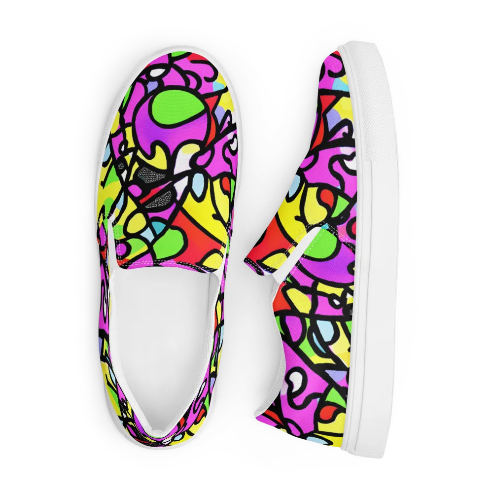 Vivid Serenade on Men's Slip-On Canvas Shoes — Front