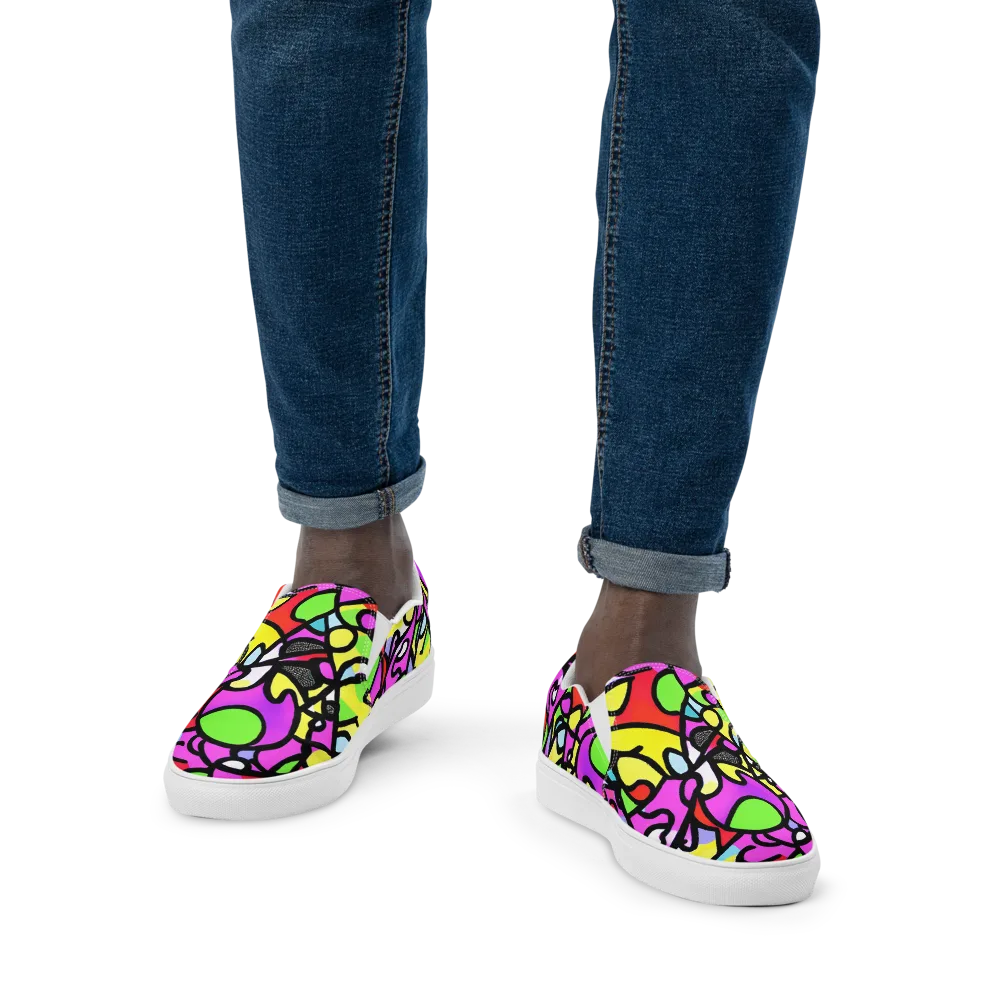 Vivid Serenade on Men's Slip-On Canvas Shoes — Front