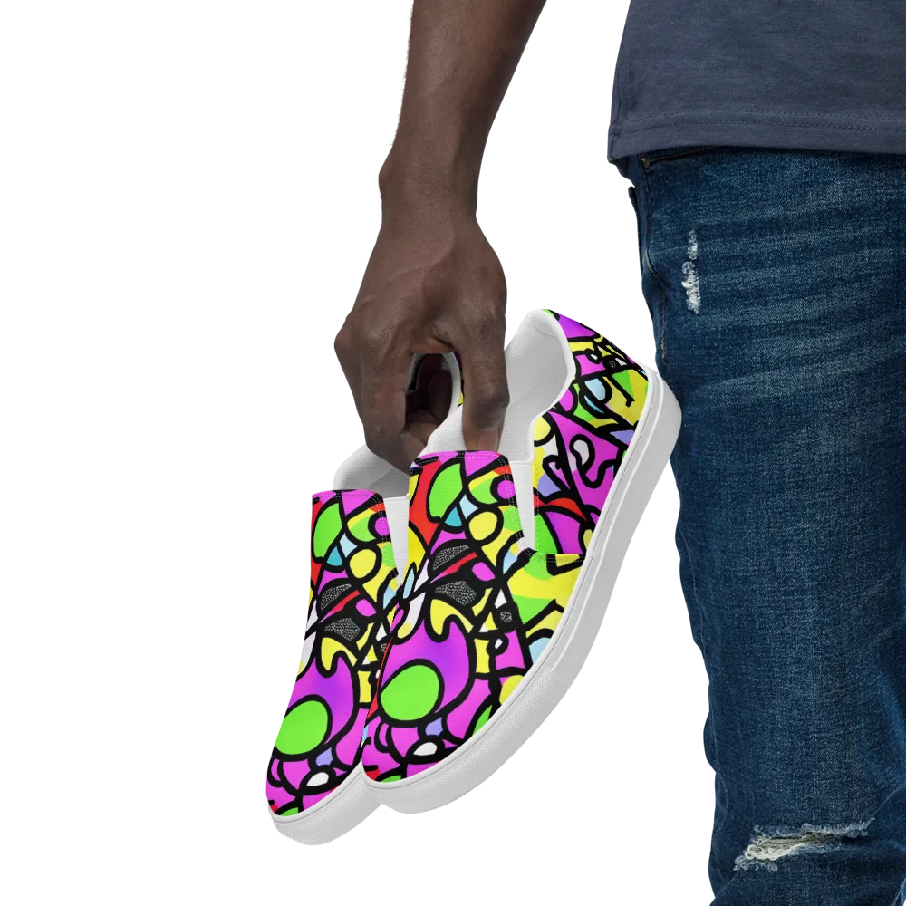 Vivid Serenade on Men's Slip-On Canvas Shoes — Left Front