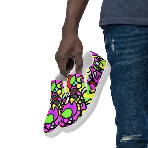 Vivid Serenade on a Men's Slip-On Canvas Shoes