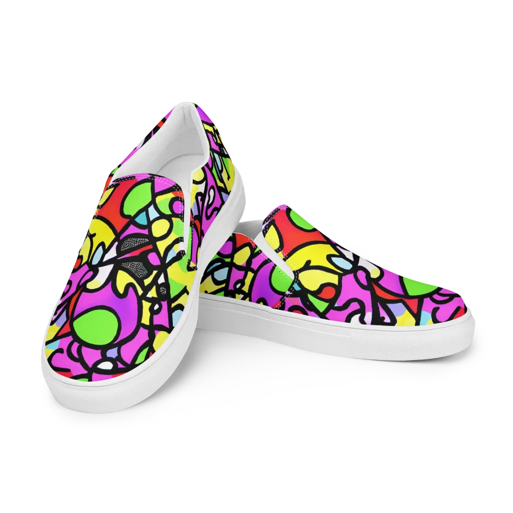 Vivid Serenade on Women's Slip-On Canvas Shoes — Left Front