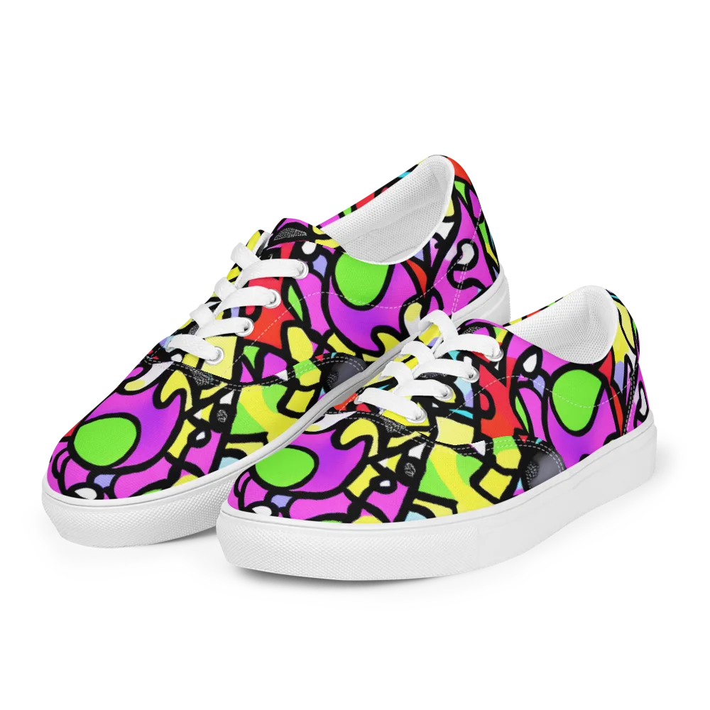 Vivid Serenade on Men's Lace-Up Canvas Shoes — Left Front