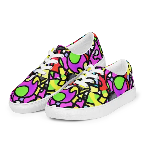 Vivid Serenade on a Men's Lace-Up Canvas Shoes