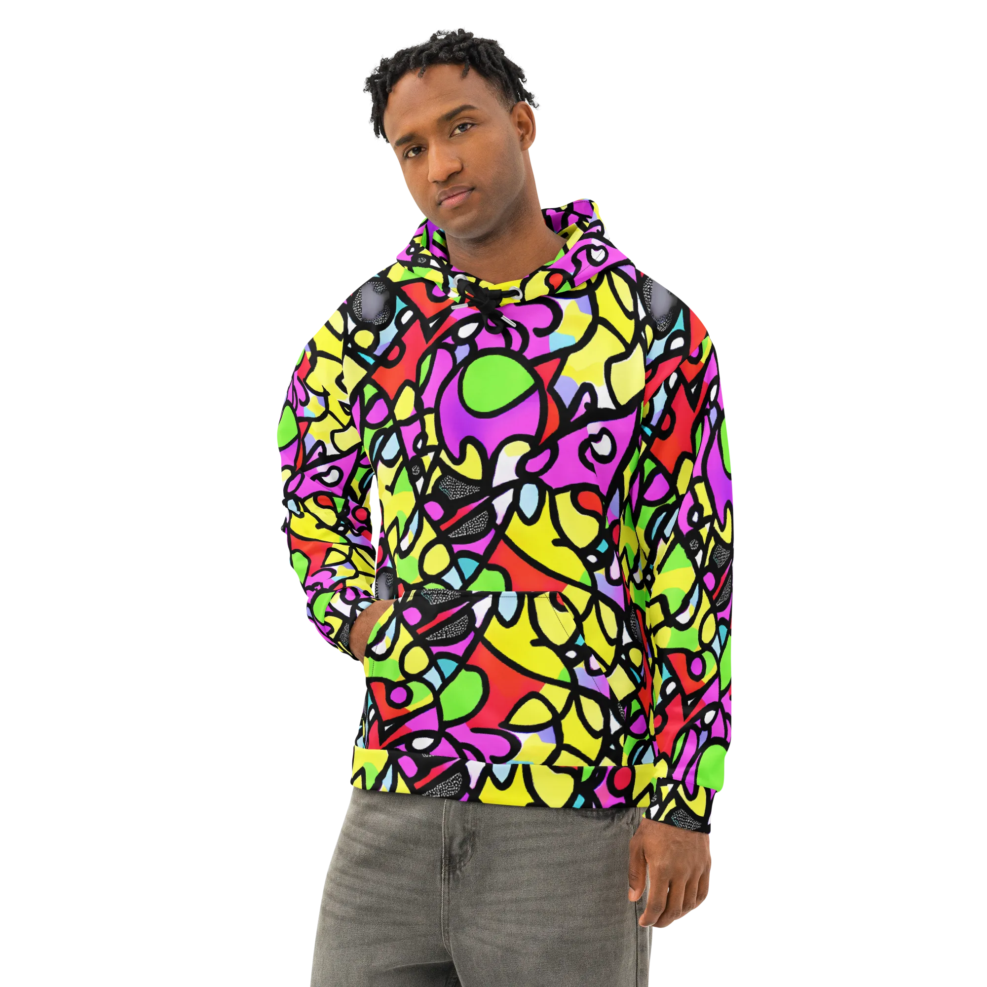 Vivid Serenade on Cotton Hoodie — Left Front