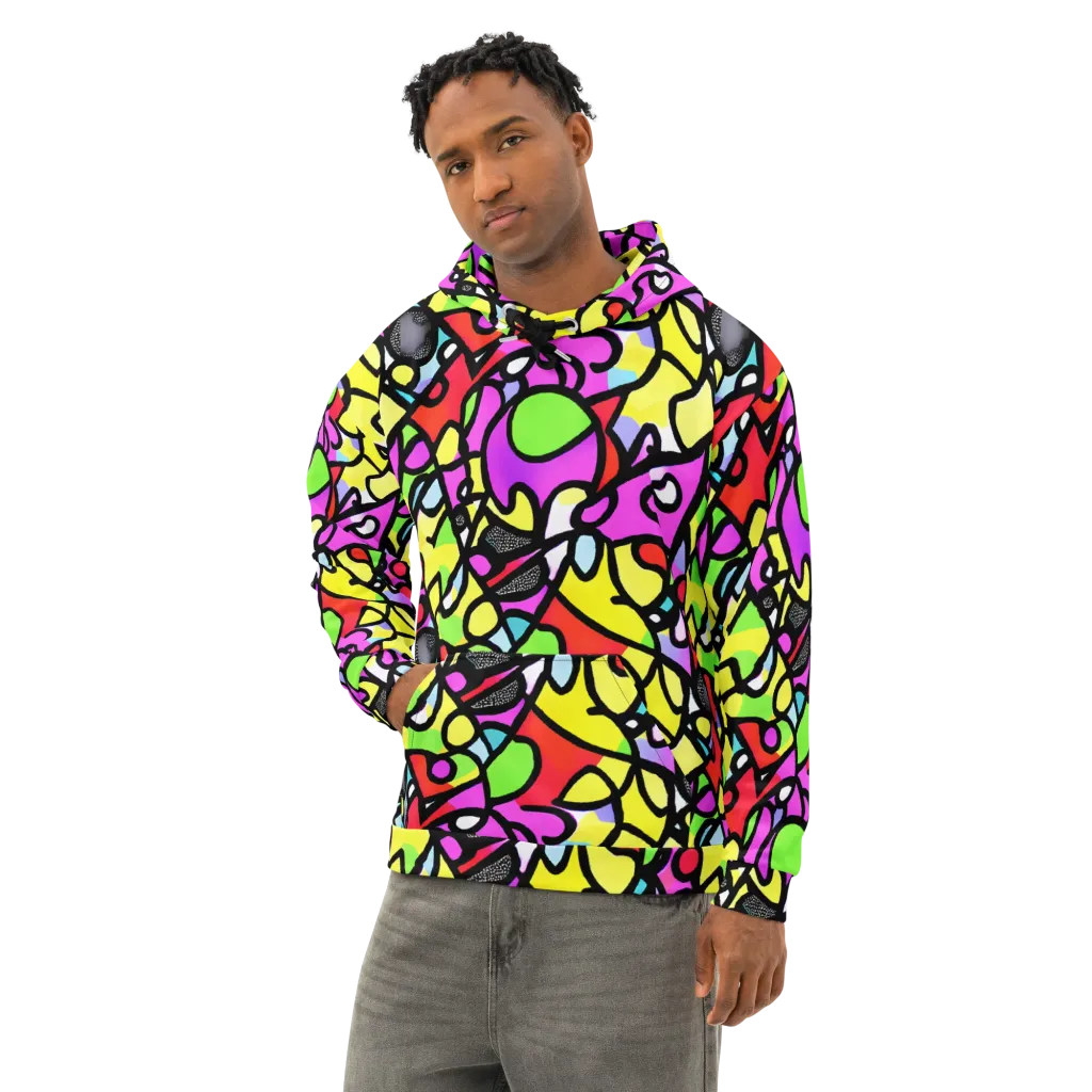 Vivid Serenade on Cotton Hoodie — Left Front