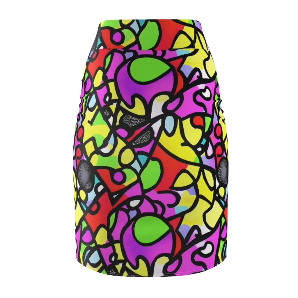 Vivid Serenade on Pencil Skirt — Back