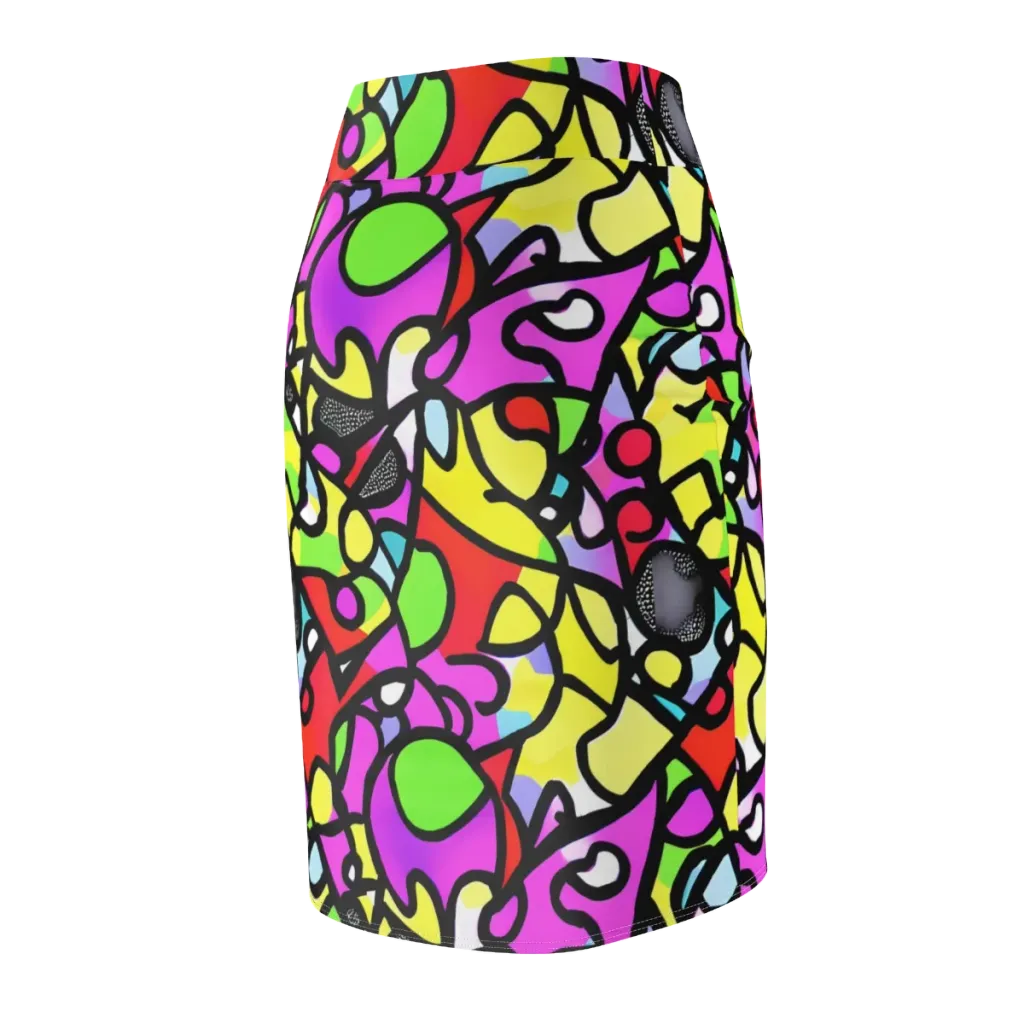 Vivid Serenade on Pencil Skirt — Back Side