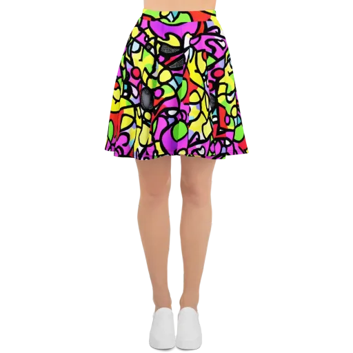 Vivid Serenade on a Skater Skirt