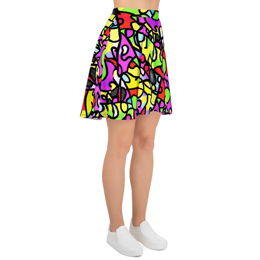 Vivid Serenade on Skater Skirt — Right