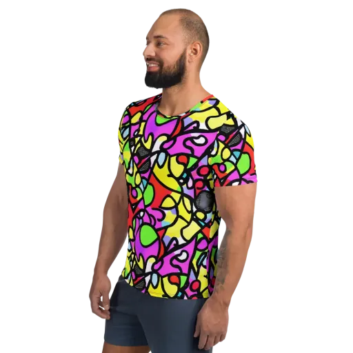 Vivid Serenade on a Men's Athletic T-Shirt