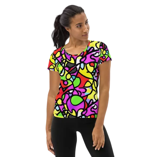 Vivid Serenade on a Women's Athletic T-Shirt