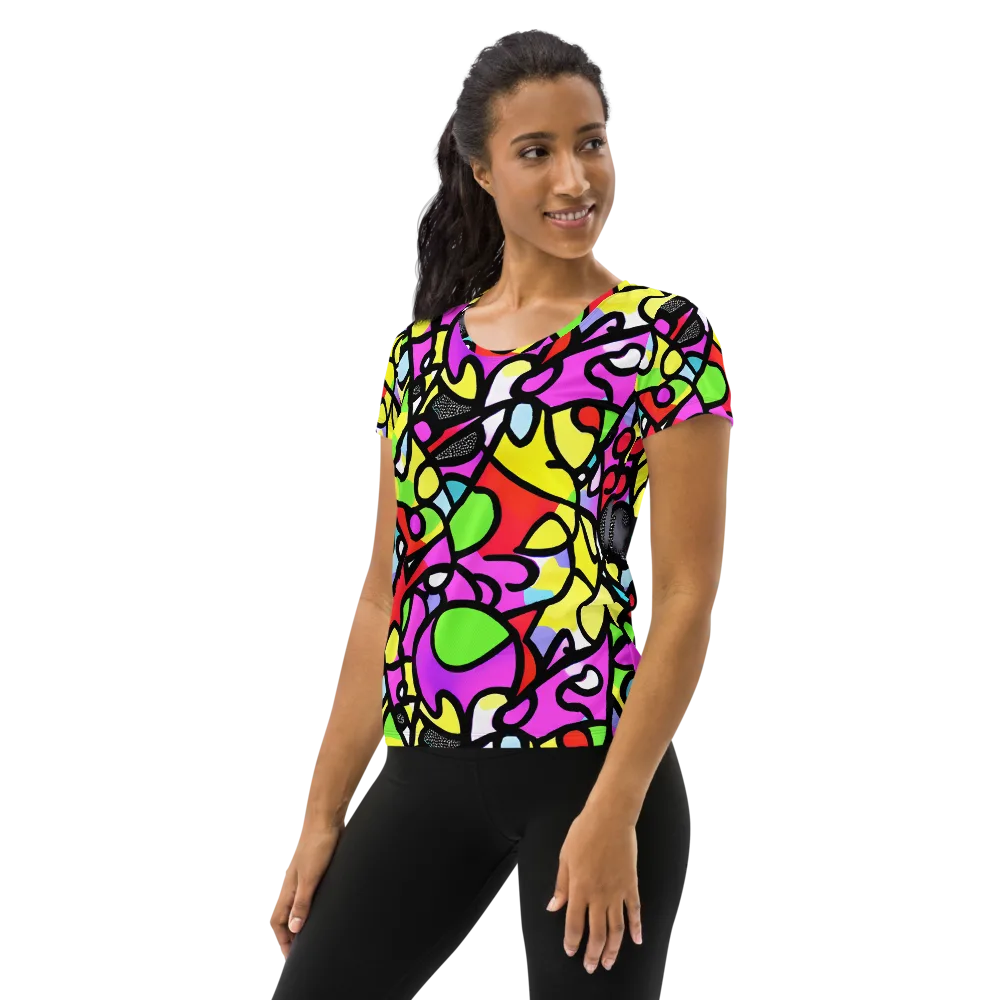 Vivid Serenade on Women's Athletic T-Shirt — Left