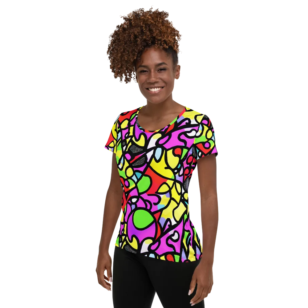 Vivid Serenade on Women's Athletic T-Shirt — Left