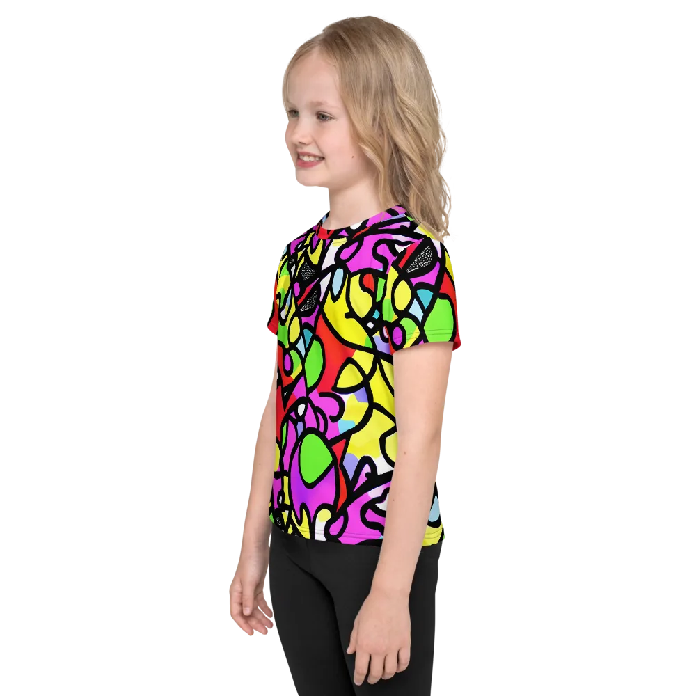 Vivid Serenade on Kids Crew Neck T-Shirt — Left