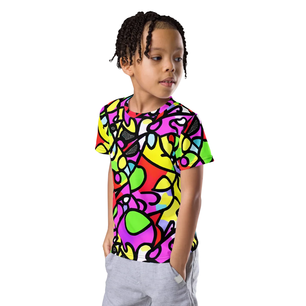 Vivid Serenade on Kids Crew Neck T-Shirt — Left Front