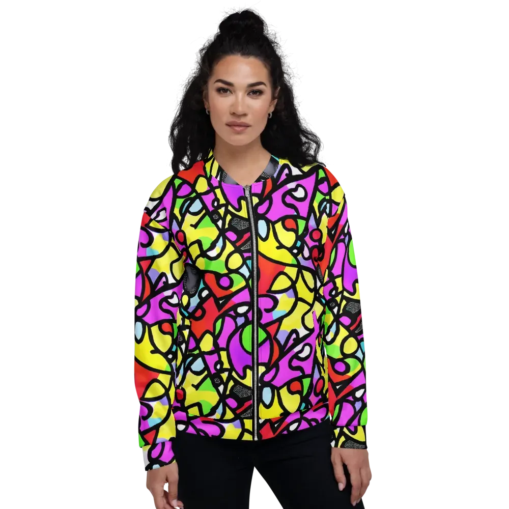 Vivid Serenade on Bomber Jacket — Front
