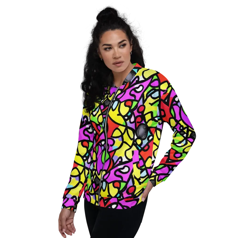 Vivid Serenade on Bomber Jacket — Left