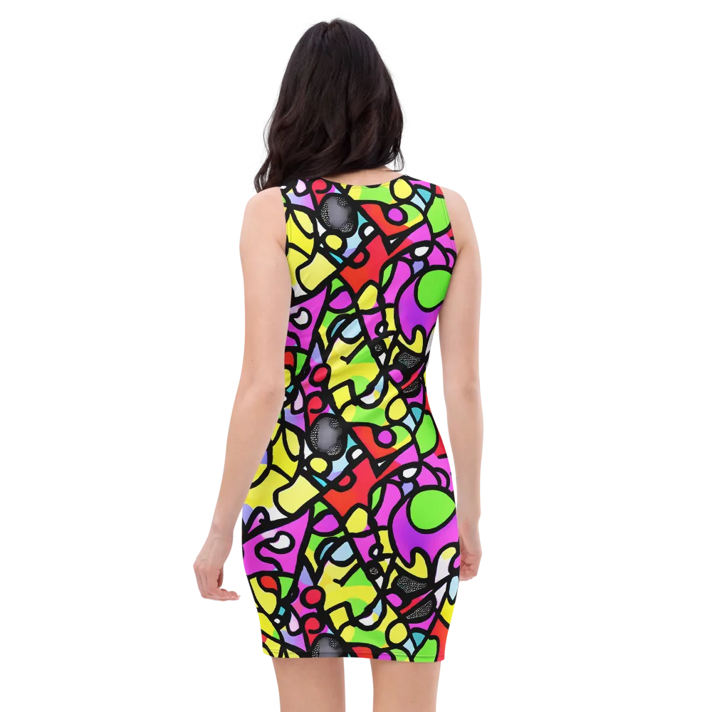 Vivid Serenade on Bodycon Dress — Back