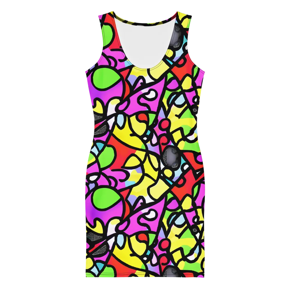 Vivid Serenade on Bodycon Dress — Front