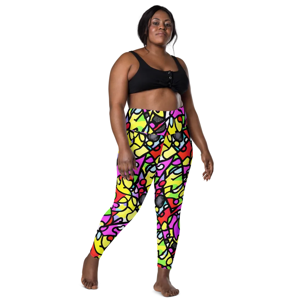 Vivid Serenade on Leggings with Pockets — Front
