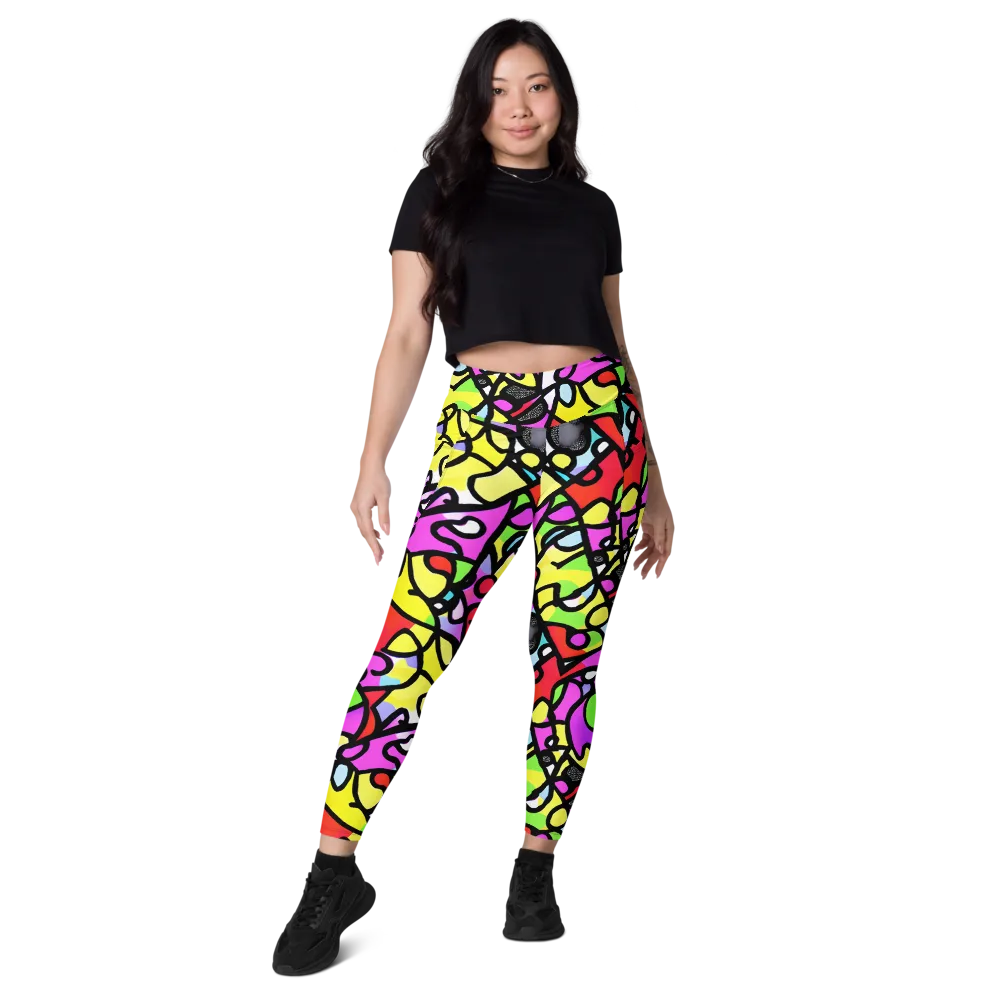 Vivid Serenade on Leggings with Pockets — Front