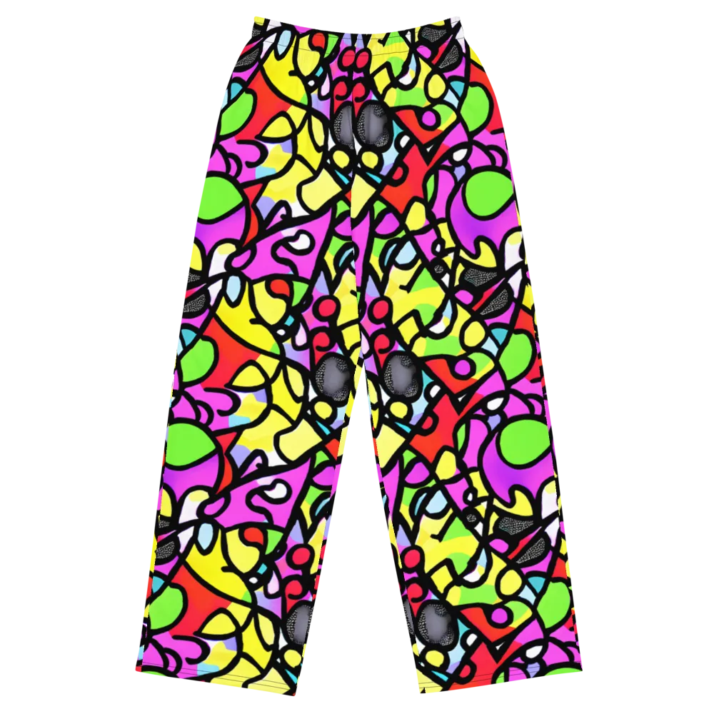 Vivid Serenade on Wide-Leg Pants — Front