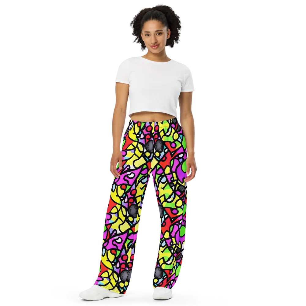 Vivid Serenade on Wide-Leg Pants — Front