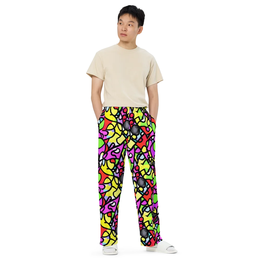 Vivid Serenade on Wide-Leg Pants — Front