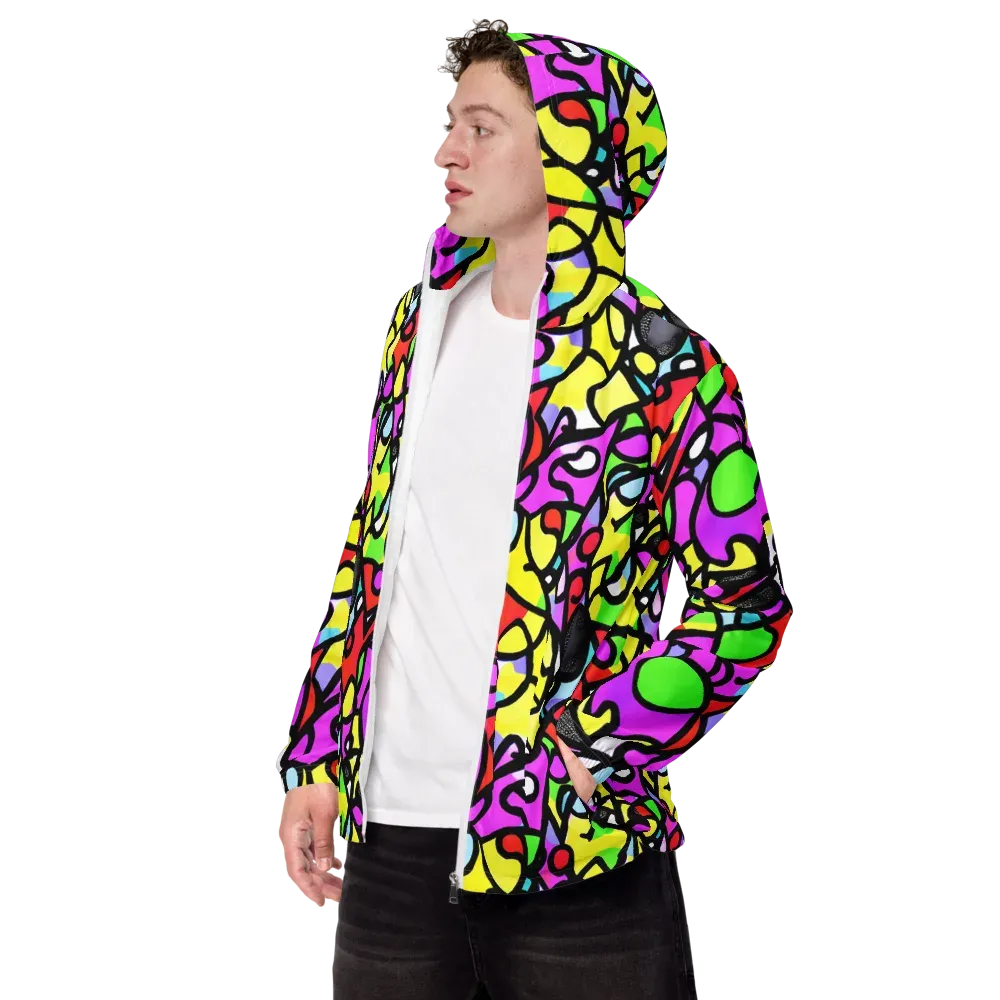 Vivid Serenade on Men's Windbreaker — Left Front
