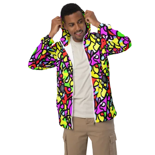 Vivid Serenade on a Men's Windbreaker