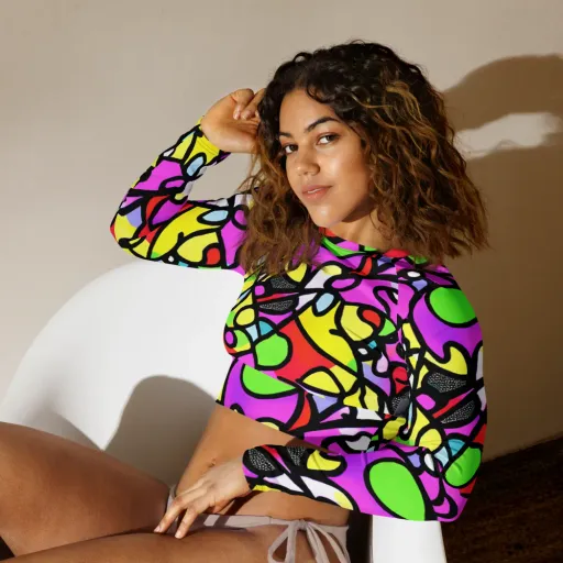 Vivid Serenade on a Long Sleeve Crop Top