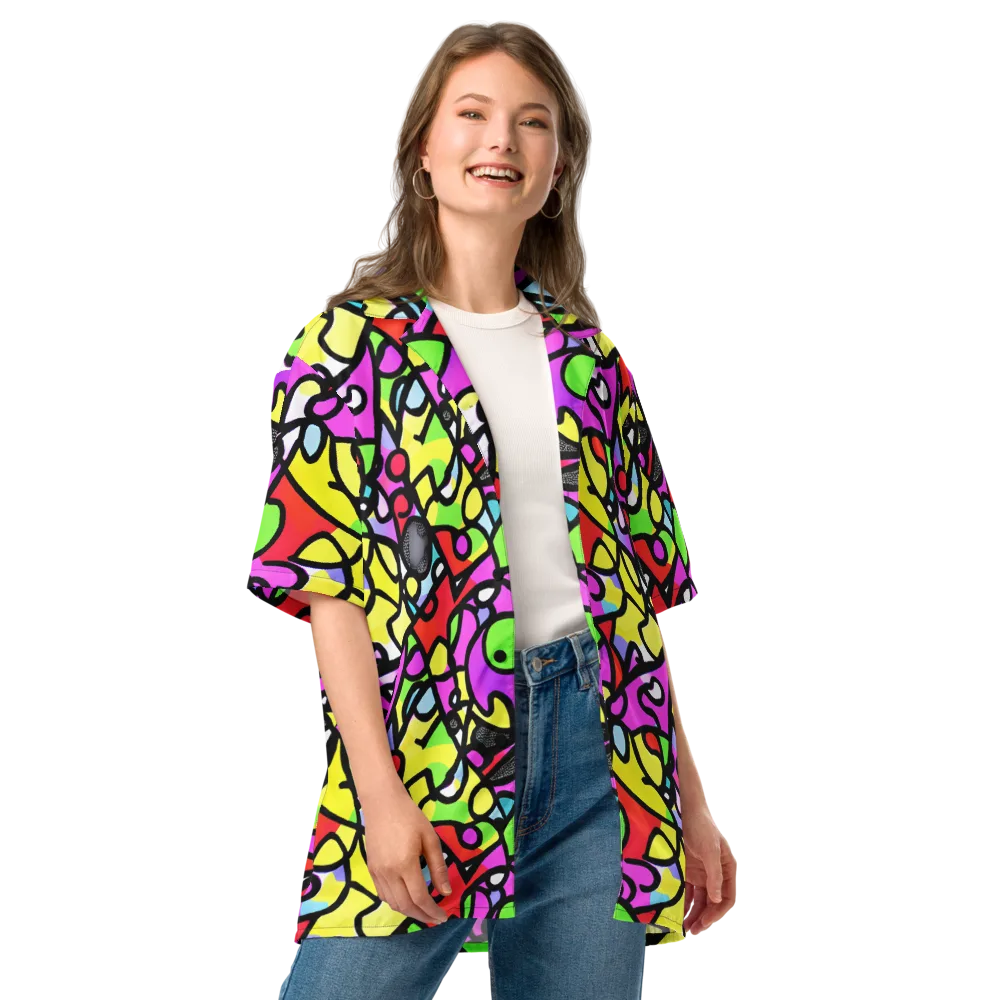 Vivid Serenade on Button Shirt — Front