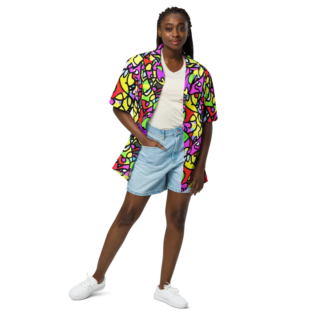 Vivid Serenade on Button Shirt — Front