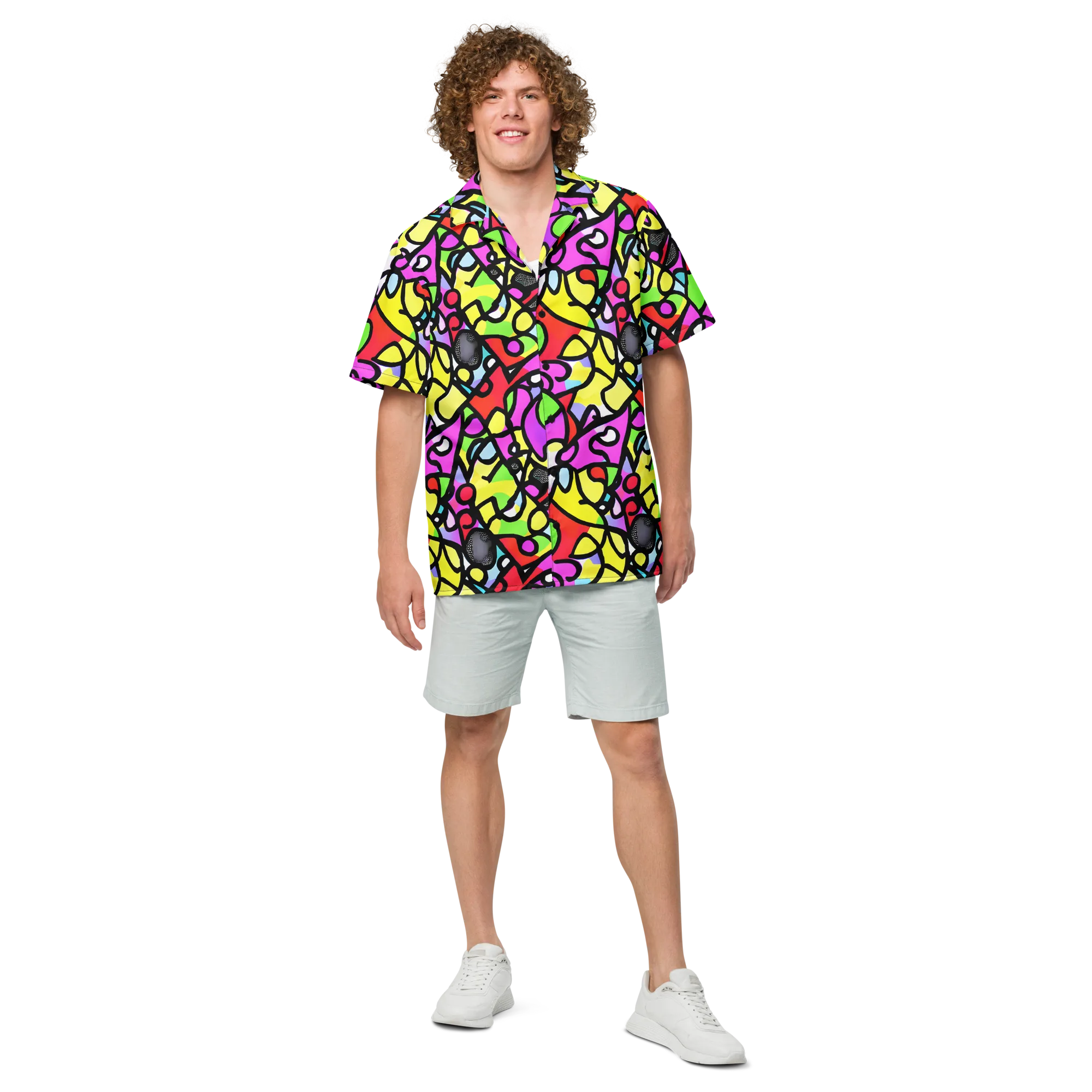 Vivid Serenade on Button Shirt — Front