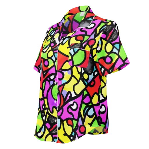 Vivid Serenade on a Women's Short Sleeve Pajama Top