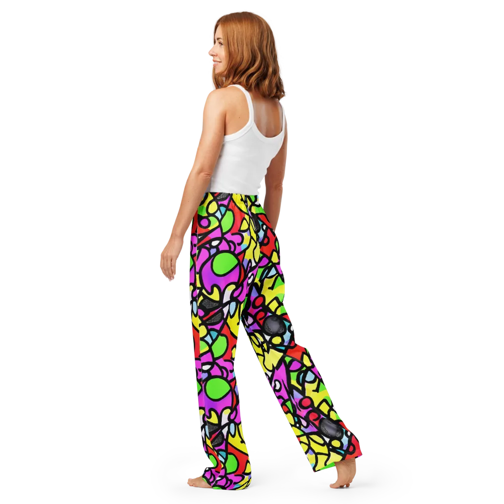 Vivid Serenade on Women's Pajama Pants — Back