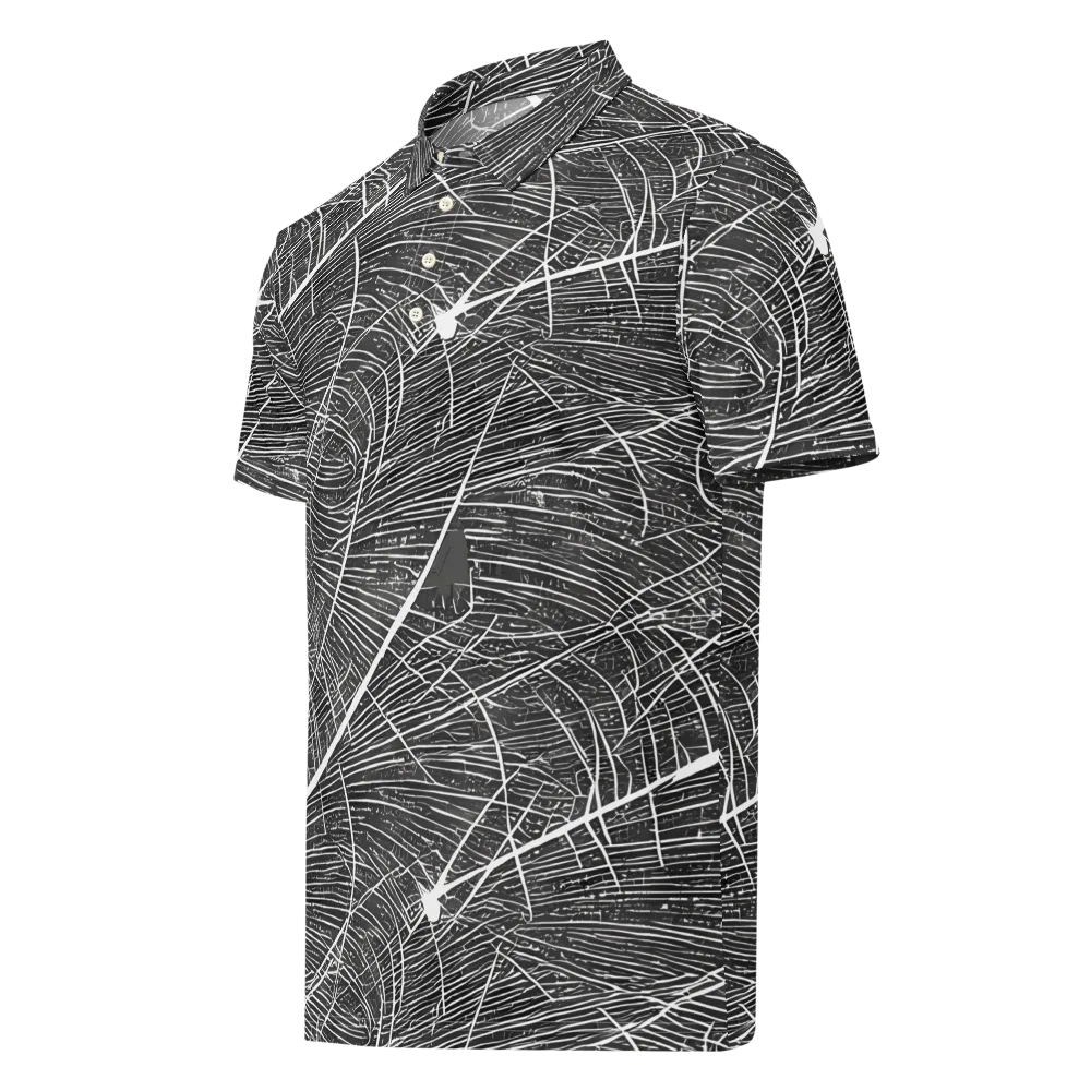 Silver Echo on Men's Slim Fit Polo Shirt — Left Front